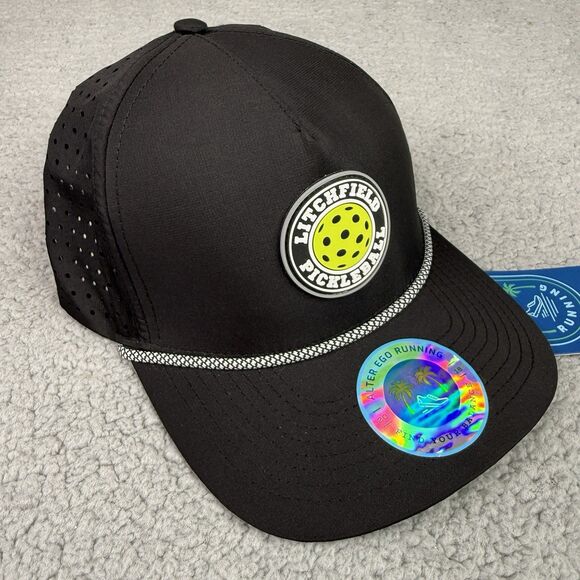 Alter Ego Running Hat Cap Black Coaster Snap Back Litchfield Pickleball NWT Mens - Picture 3 of 11